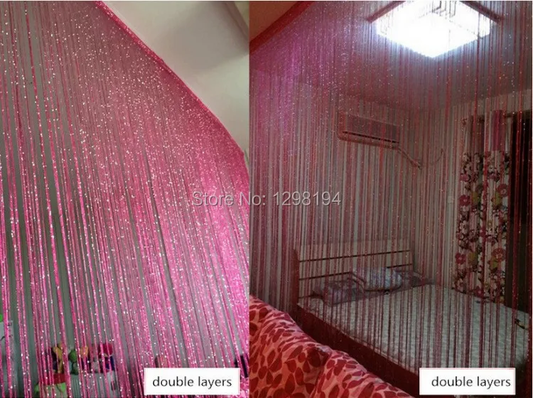 Door Home Decoration 98/" x 118/" Beautiful Colorful String Net Curtains Window