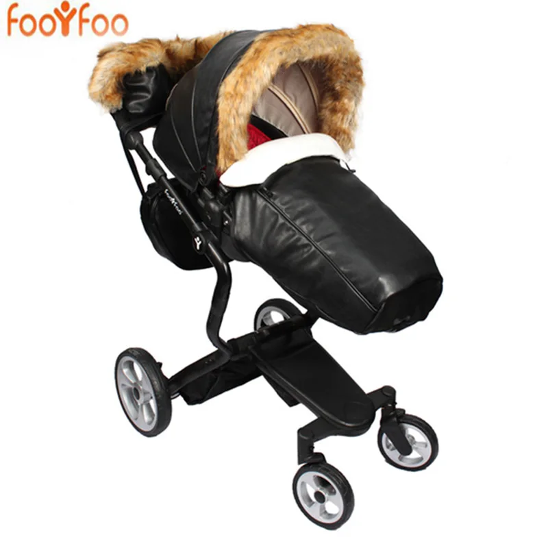 

foofoo Luxury high landscape shock strollers can sit reclining stroller baby stroller two-way dual summer with car seet