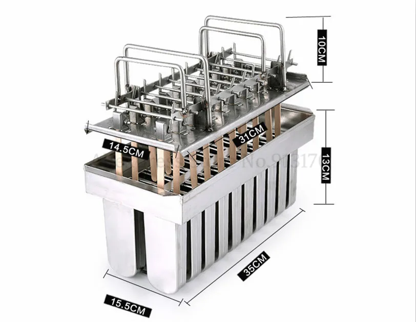 20 ячеек/партия мороженое из нержавеющей стали поп-формы леденец плесень коммерческий Popsicle палочки для поделок держатель