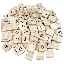 200X деревянные плитки Scrabble буквы Алфавит Scrabbles номер ремесла английские слова LOWERCASE смешанные