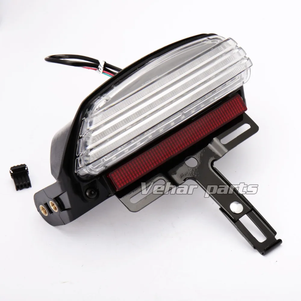 New White Tribar Fender Led Tail Brake Light For Harley Softail 2006