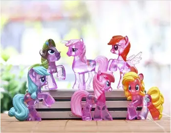 

6pcs Rainbow Dash doll toys cute little horse action figures for Children anime Cartoon hot sale