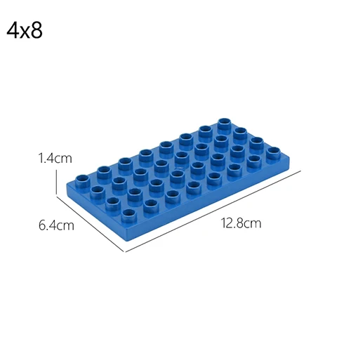 Двухсторонние опорные пластины для больших кирпичей, большой строительный блок из частиц, двухсторонняя материнская плата, совместимая с блоком Duplos для детей - Цвет: 4x8 blue