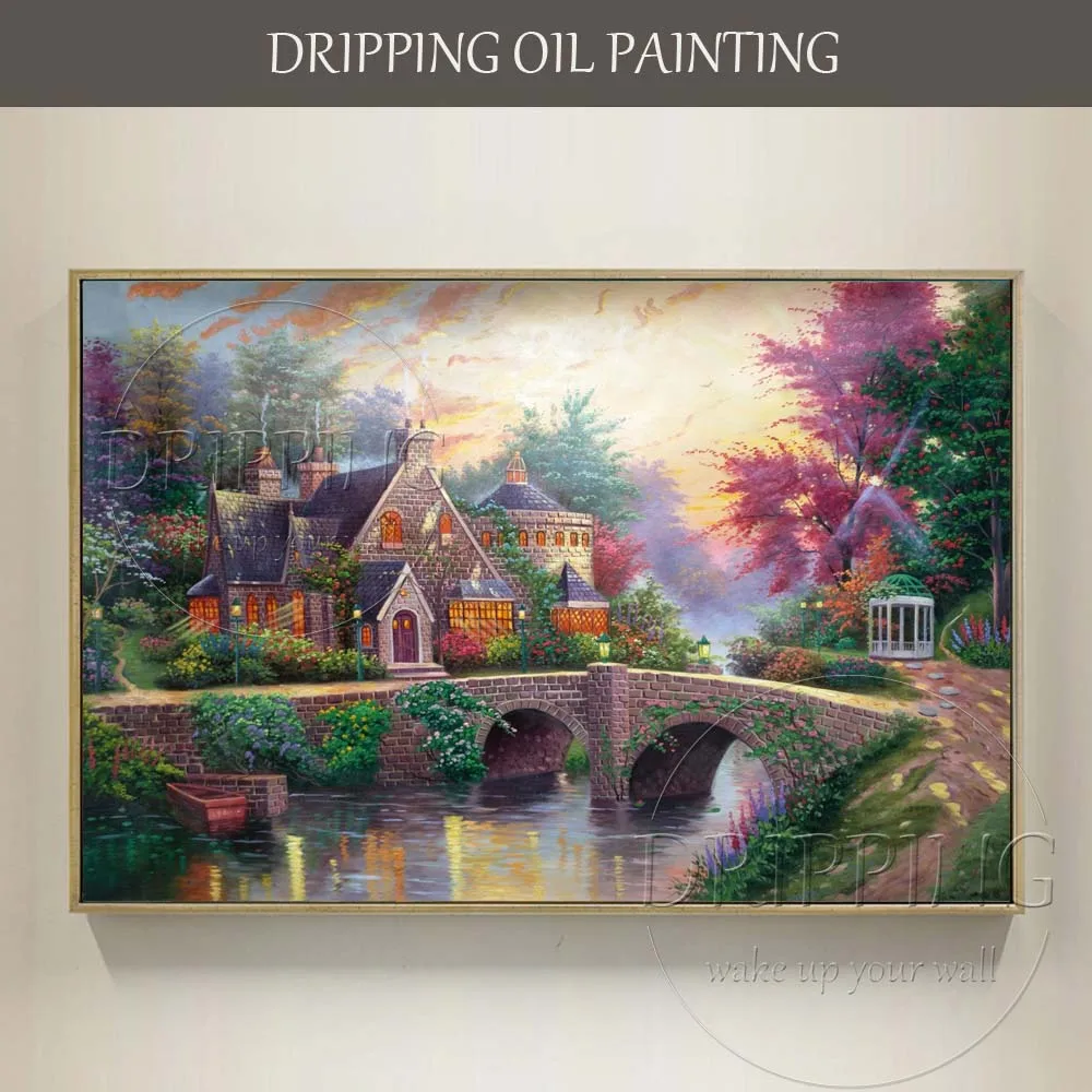 Artista Dotato Dipinto A Mano Di Alta Qualità Maniero Pittura A Olio Su Tela Colori Vivaci Thomas Paesaggio Pittura A Olio Per La Decorazione Della Pa