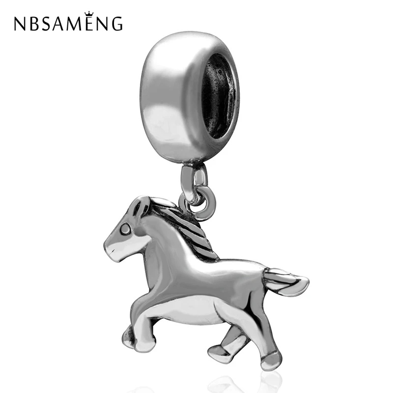 

New 100% 925 Sterling Silver Bead Animal Horse Dangle Pendant Charm Fit Pandora Bracelet DIY Jewelry Gifts