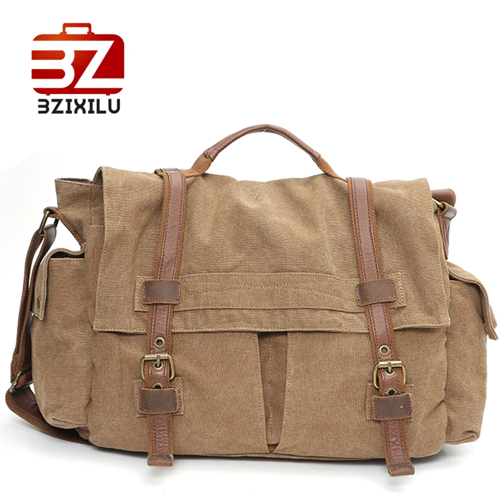 

WANGKA Large Tote Casual Handbag men's sling bag Shoulder Canvas travelling duffle bag Large Capacity Leather crossbody bags