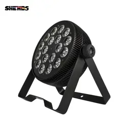 SHEHDS светодиодный сцены Эффект 18x3 W Ультрафиолетовый приспособление плоская Par DMX512 прожектор лампы для дома развлекательные