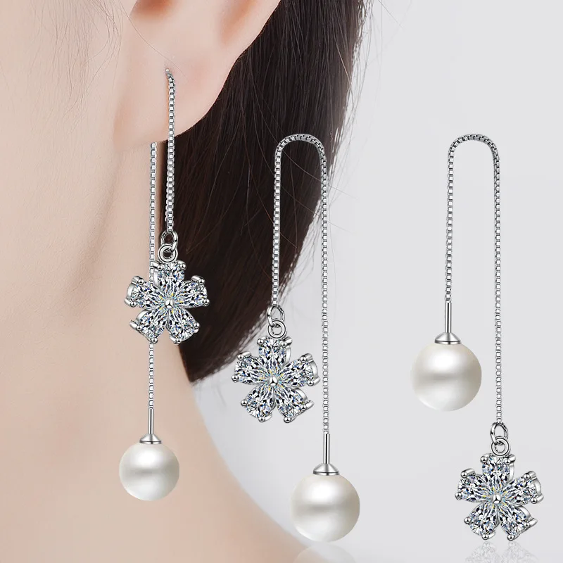 flower pearls dangle earrings jewelry (6)