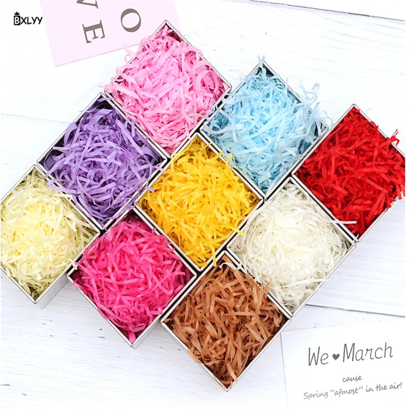 

BXLYY Hot Wedding Decoration 50g 100g Lafite Shredded Paper Gift Box Filled DIY Gift Box Decor Supplies Christmas Party Decor.8z