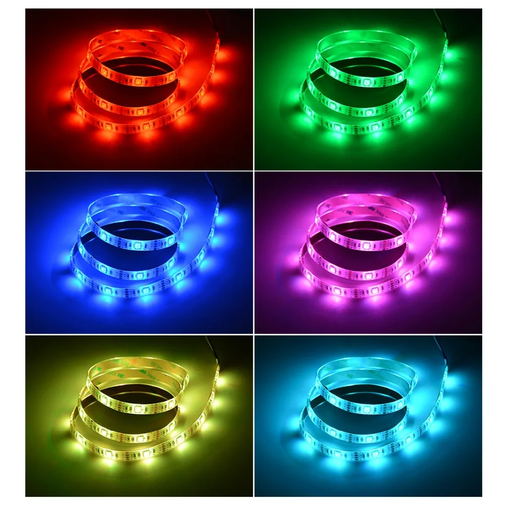 RGB кухонный светодиодный светильник s 0,5 м-5 м светодиодный светильник лента 5050 SMD USB порт светодиодный светильник s лента для ТВ смещенная подсветка PC Декор лампы