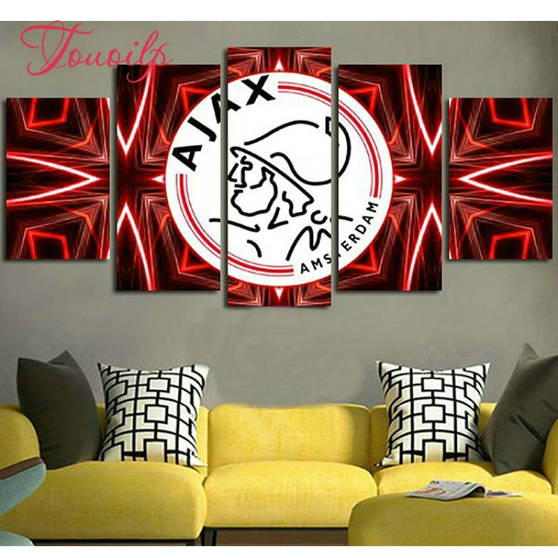 

Touoilp Diamond Embroidery Soccer team badge logo DIY Needlework 3D Diamond Painting Cross Stitch AJAX Full Rhinestones Painting