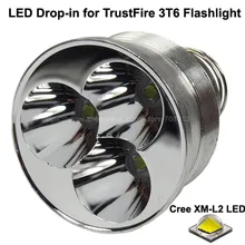 3 x cree XM-L2 u3 branco 6500k/neutro branco 4500k 3800 lúmens 8.4v led drop in lanterna para trúfire 3t6 (dia 51mm)