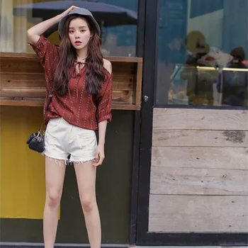 

New 2018 Summer Style Women Causal Blouses Shirt Sexy Off Shoulder Striped Tops Black Pink Blusa Feminina W3
