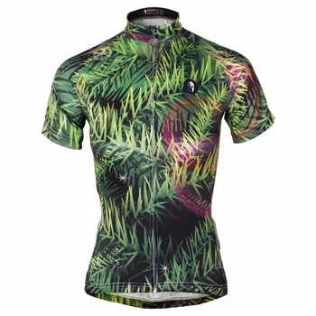 

ILPALADINO Cycling Jersey 2017 New Green Grass Pattern Woman Cycling Clothing Short-sleeved Bike Clothing Cycling Jersey