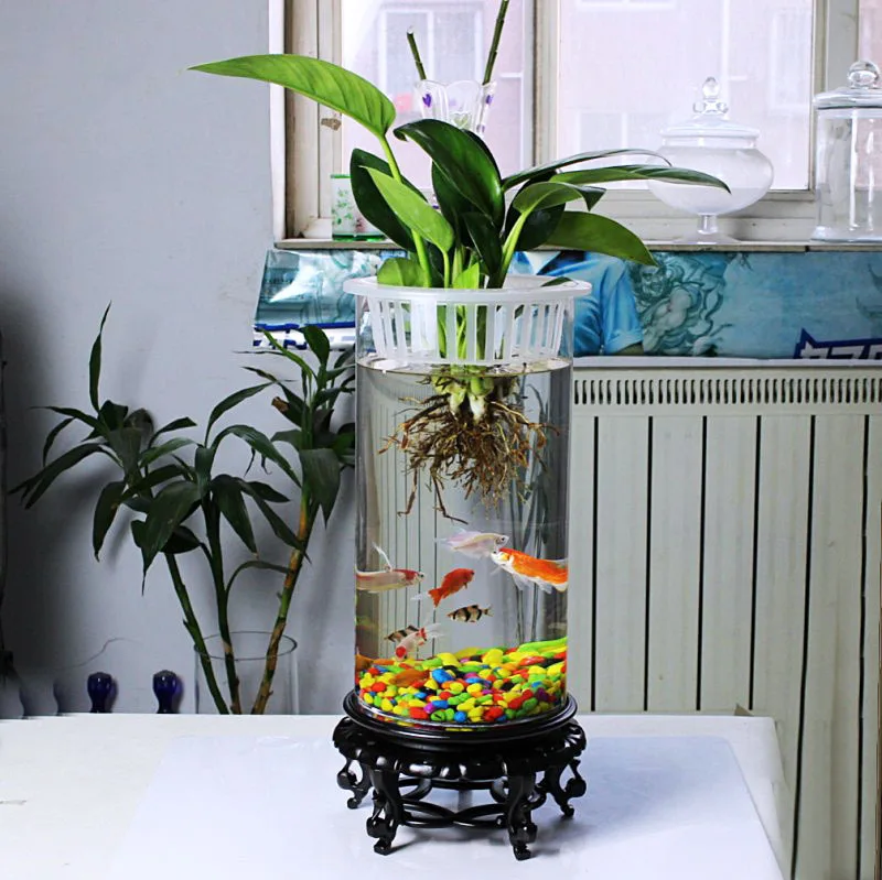 Super Platinum Tank Fishbowl Large Circular Cylindrical Creative