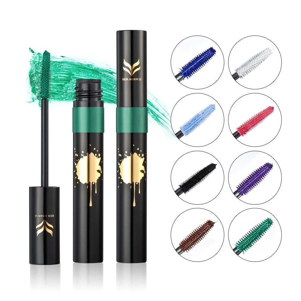 HUAMIANLI Purple Green White Mascara Faint Waterproof Anti sweat