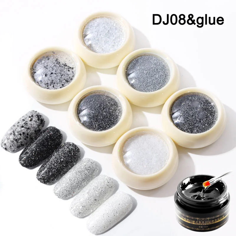 Лучший 6 цветов женский набор пайеток для ногтей зеркальный блеск для ногтей порошок с герметиком QQ99