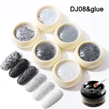 Лучший 6 цветов женский набор пайеток для ногтей зеркальный блеск для ногтей порошок с герметиком QQ99
