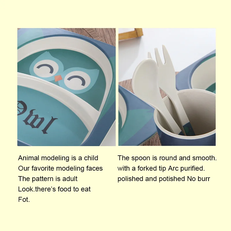 5 шт. детское блюдо посуда набор вилка с рисунком из мультфильма Кормление миски детские для детей чаша с чашкой ложка тарелка