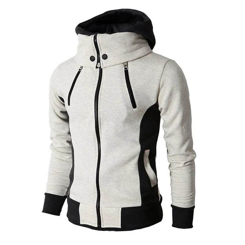 ZOGAA Plus Size XS-3XL Streetwear Men Hoodie Sweatshirts Solid Slim Fit Fake 2 Pieces Hooded Coat Men Zipper Jacket Hoodies