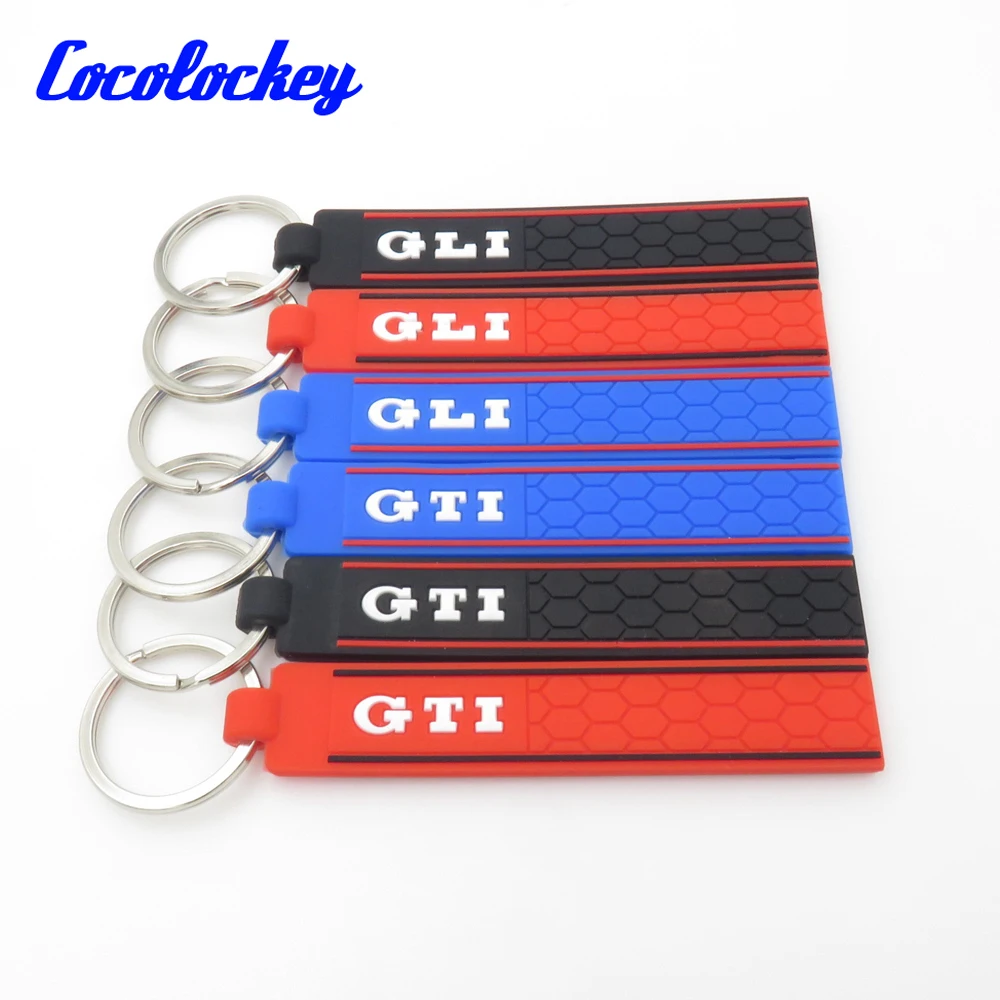 Cocolockey Keychain Silicone GTI GLI Key Ring Car Keychain for VW Golf