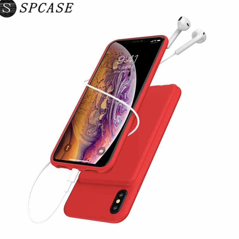 Beste 5000 mah Draagbare Batterij Oplader Voor iphone Xs Max Xr Power Bank Back Cover Ondersteuning Voor Lightning Audio Opladen fundas