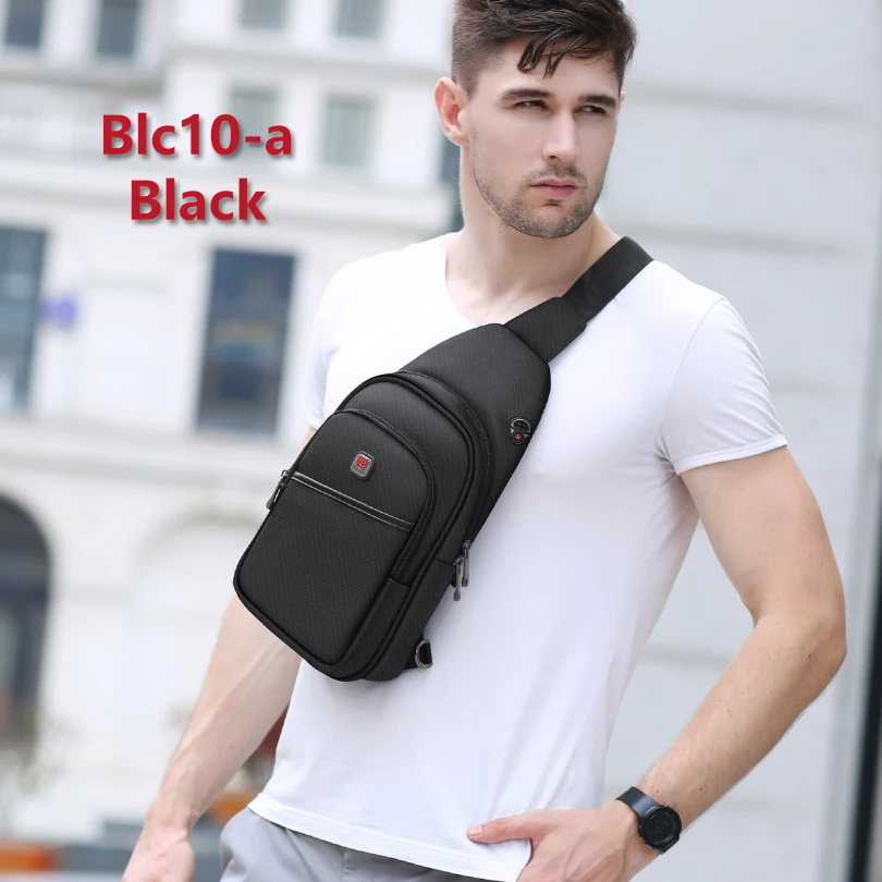  BALANG Crossbody Bags for Men Messenger Chest Bag Pack Casual Bag Waterproof Nylon Single Shoulder 