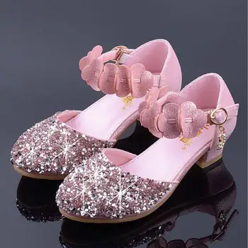 

Fashion Children Princess Shoes New Kids Girls Wedding Shoes High Heels Dress Party Shoes For Girl Kids EU 27-37