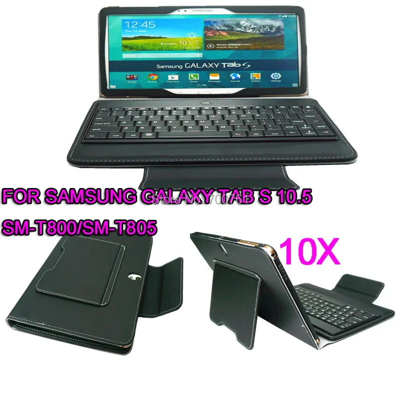 

10pcs/lot Wireless Bluetooth Keyboard Leather Cover Case stand for Samsung Galaxy Tab S 10.5 SM-T800/SM-T805