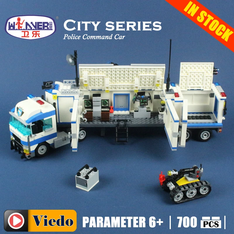 

Winner 7005 POLICE command vehicle Model Building Toys hobbies Compatible With lego city Blocks Educational DIY Bricks for kids