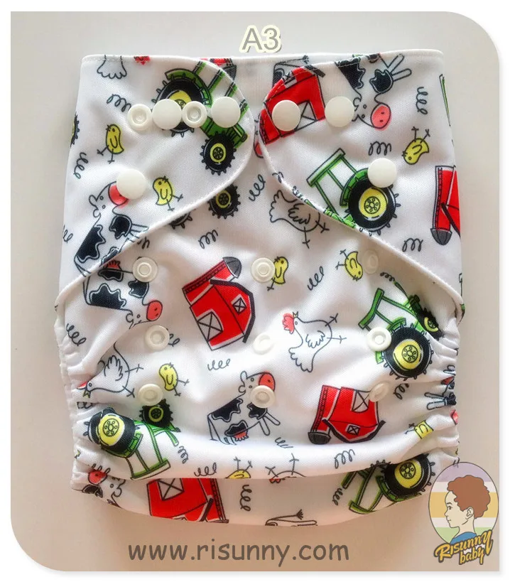 Тканевые подгузники Risunnybaby + бамбуковая вставка 5 слойные детские подходящие для