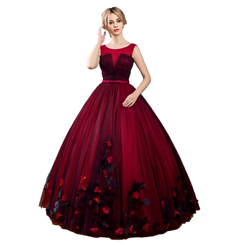 

100%real wine red black veil ball gown court medieval dress renaissance Gown queen Victorian /Marie/drama/ball gown