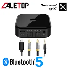 CALETOP APTX Bluetooth 5,0 адаптер беспроводной приемник и передатчик для ТВ ПК динамик HIFI аудио 3,5 мм SPDIF Оптическое волокно