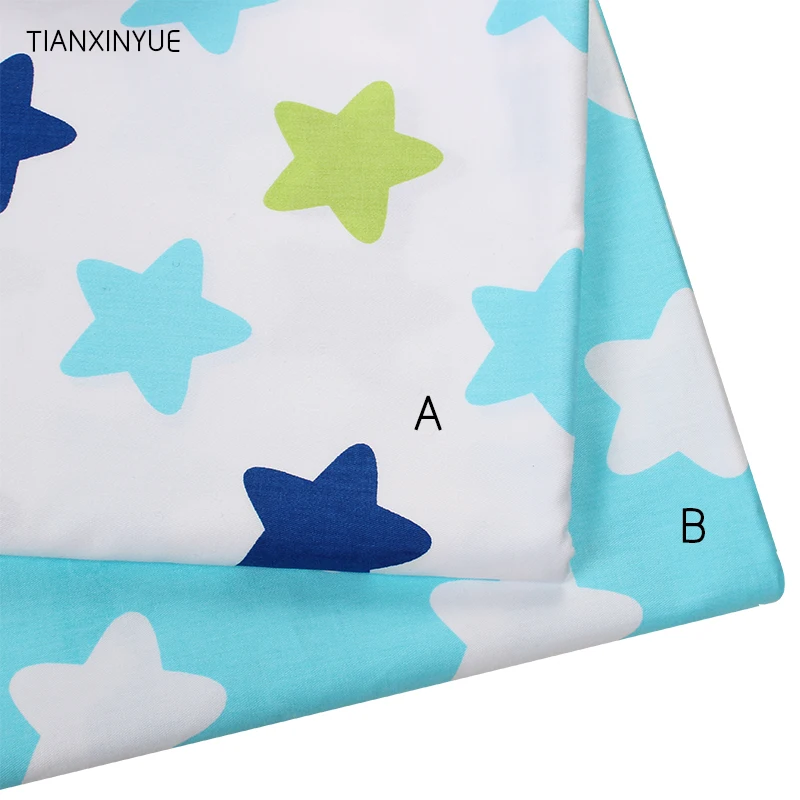 TIANXINYUE 100% Mulitcolor ткань со звездами детская детское постельное белье лоскутное