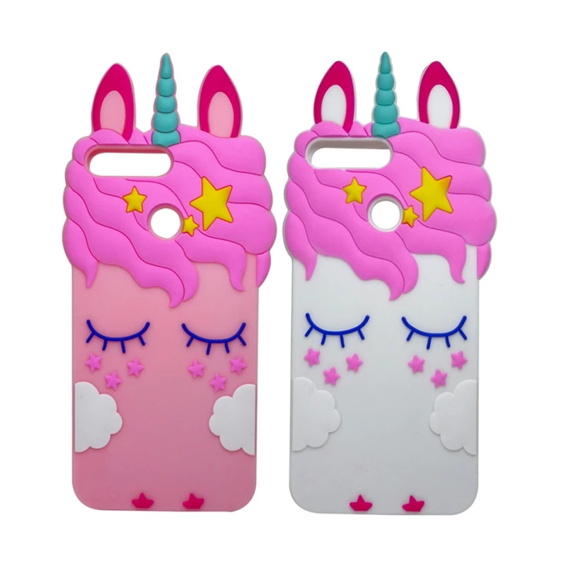 

For Huawei Honor 7A Pro Case Cover Unicorn Horse Eyelash Pink White Soft Silicone Protective Phone Honor 7A Pro Case Cover 5.7