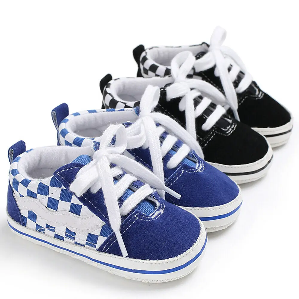

Cute Newborn Toddler Boys Girls Shoes Baby Crib Shoes Canvas Cotton Soft Sole Pram Anti-slip Sneaker 0-18M