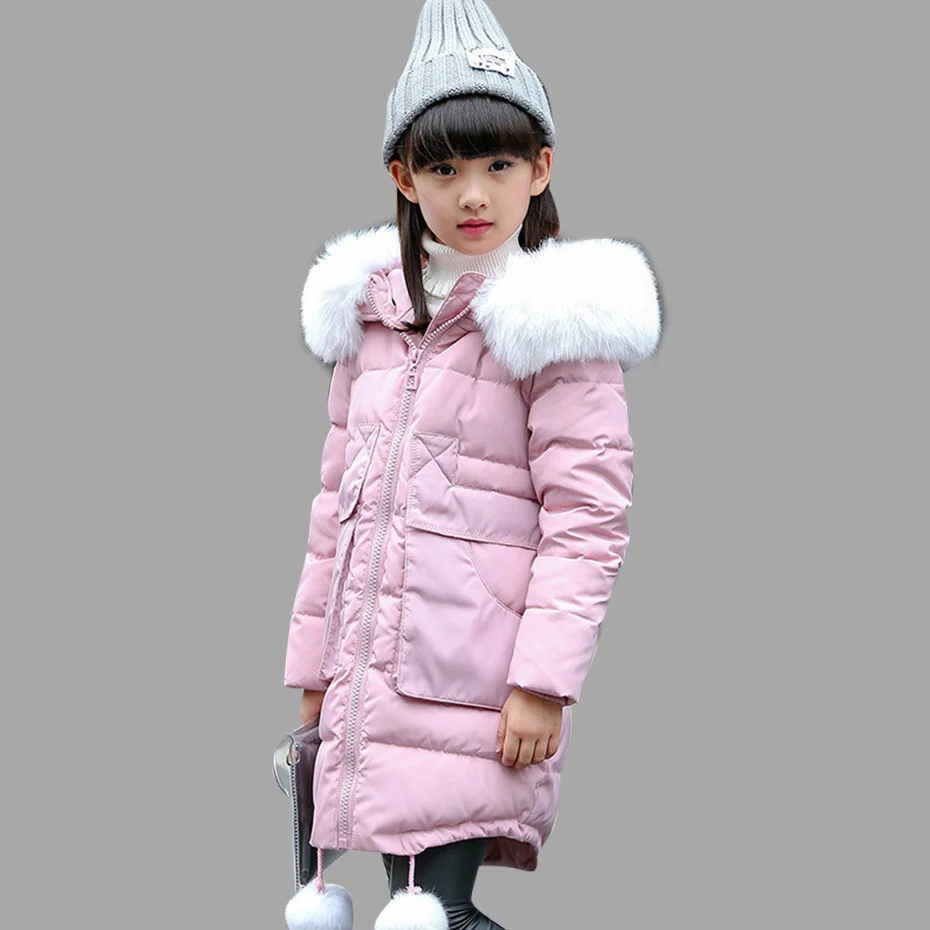 

Winter Parka For Girls Hooded Girls Jackets Fur Warm Kids Outerwear Autumn Christmas Gift Clothing For Girls 4 6 8 12 14 Years