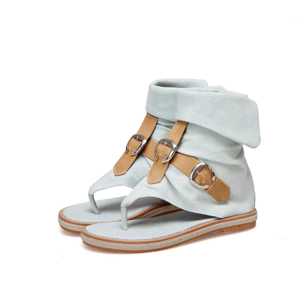 CDPUNDARI Ladies Denim Flat sandals for women Platform Sandals summer shoes woman Gladiator Sandals sandalias mujer 2019