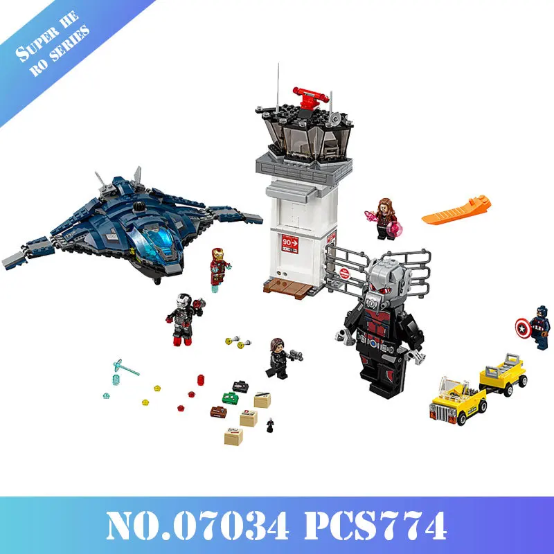 Mailackers 07034 774 шт. Legoing Marvel серии Classic Мстители супер герой Airport битва антман Железный