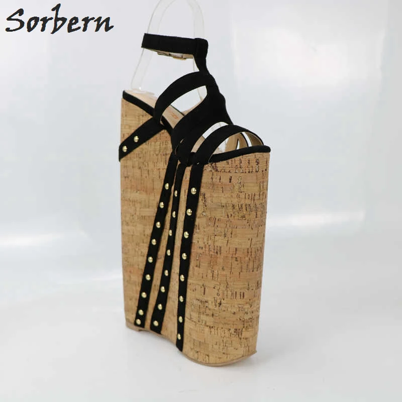 Excellent Sorbern Wedge Heels Sandals Women Ladies Shoes Summer Style Sandals Ladies Open Heels 35cm Heels Plus Size 4-15 Sandale Femme 6