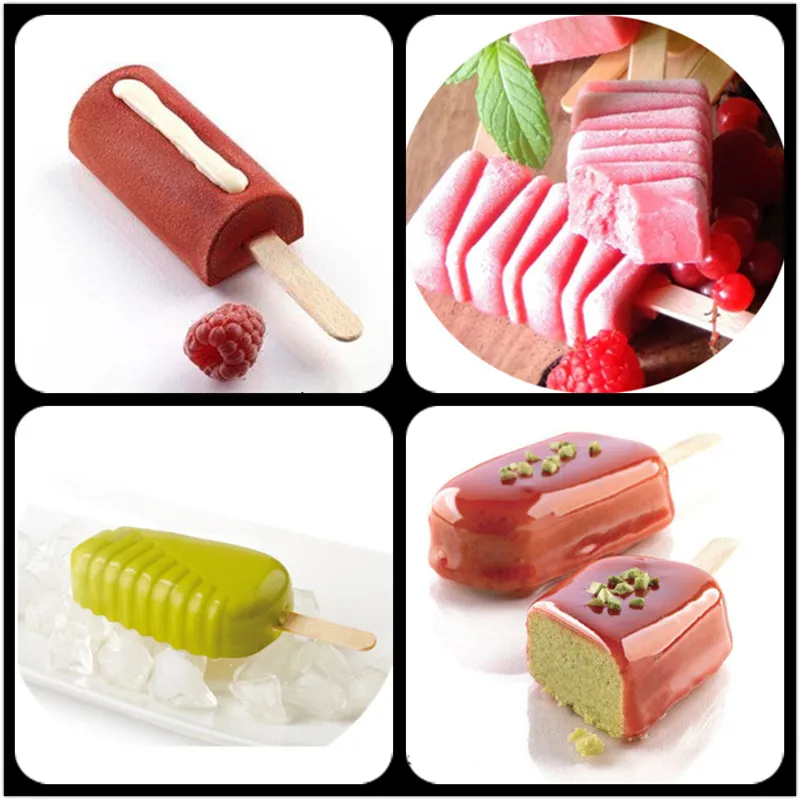 

Meibum 4 Style Four-Cavity Ice Cube Silicone Mold DIY Ice Cream Modle Juice Dessert Mould Child POP Ice Iolly Tray Kitchen Tools