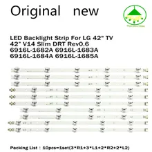 10 шт./лот светодиодный полосы для LG 4" ТВ V14 тонкий DRT Rev0.6 6916L-1682A 6916L-1683A LC420DUH 42LB673 42LY970