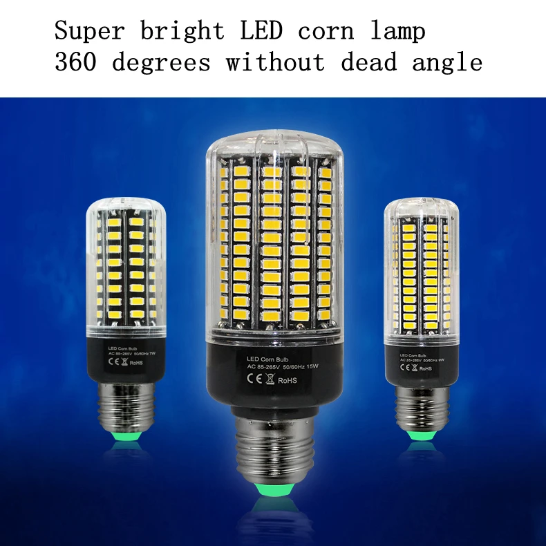 1 шт. 5736 SMD более яркий 5730 5733 светодиодный светильник-кукуруза 3,5 Вт 5 Вт 7 Вт 8 Вт 12 Вт 15 Вт E27 E14 85 В-265 в без мерцания постоянного тока