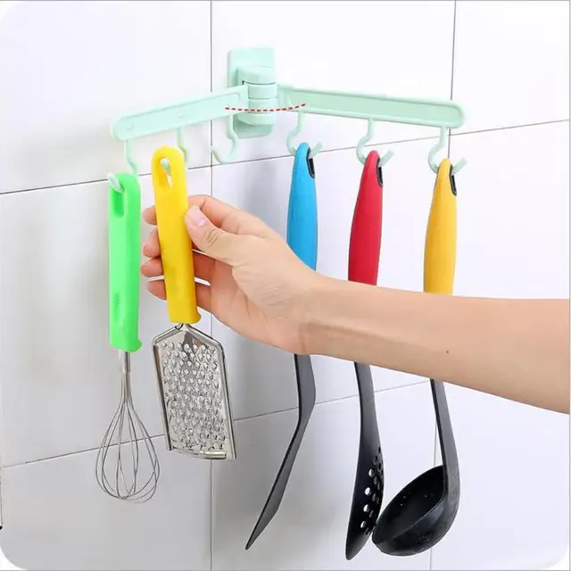 Cheap 180 Degree Rotate Strong Sucker Wall Hook Hang Organizer Rack Kitchen Bathroom Cabinet Storage Shelf Multi Functional Hook