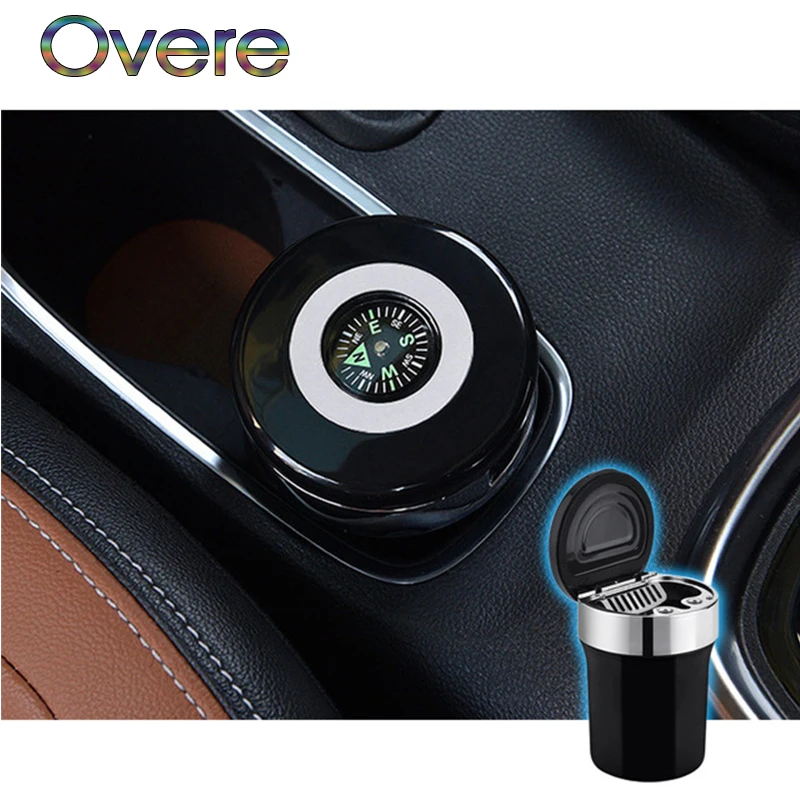 

Overe 1PC Black Car LED ashtray Auto compass LED Lamp For Seat Leon Ibiza Skoda Rapid Fabia Octavia Yeti Audi A3 A4 B8 B6 B7 A6