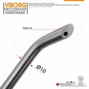 VIBORG Deluxe 96mm Solid 304 Stainless Steel Modern Kitchen Cabinet Cupboard Door Handle Pulls Drawer Pull Handle SV724