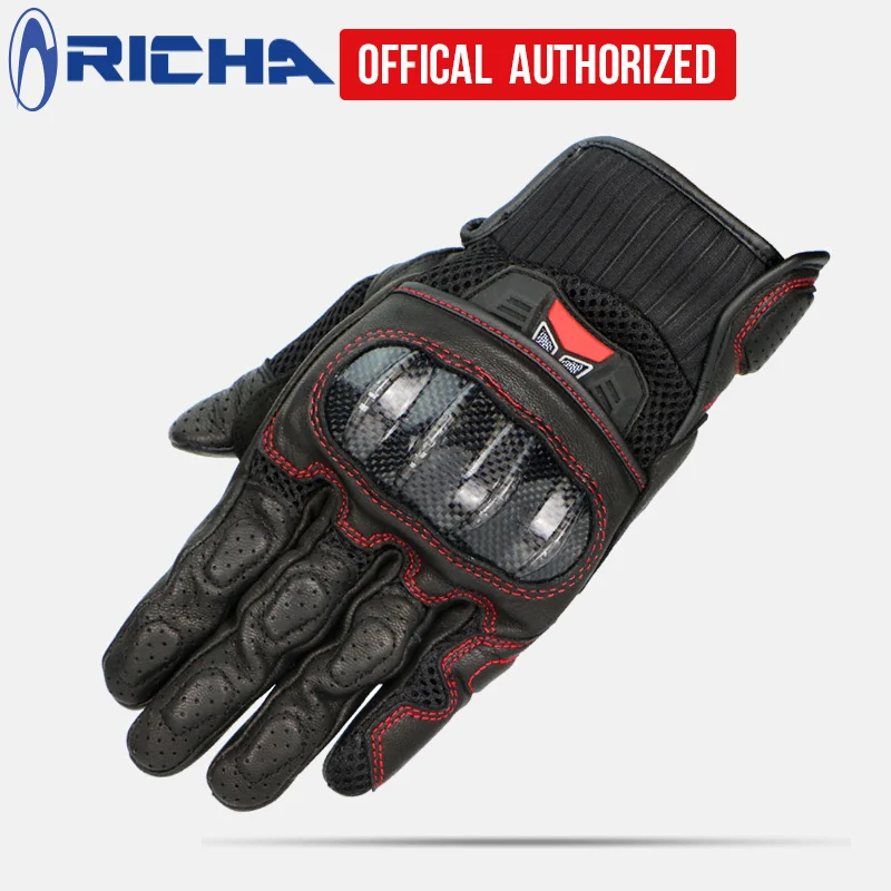Retro Pursuit Perforated carbon fiber Motorcycle Gloves Moto racing