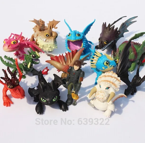 

13pcs/set How to train your dragon 2 Action Figure Toys Hiccup Toothless Skull Gronckle Deadly Nadder Dragon Figure Dolls