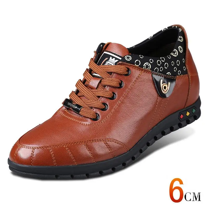 

Discount Products Men Height Increasing Sport Shoes Genuine Leather Breathable Sneakers With Invisible Elevator Insole