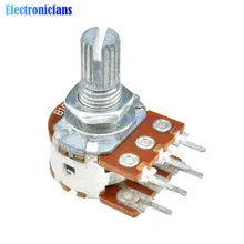 5 шт./лот B10K 10 K потенциометр, 6pins, Разделение вал вращающийся, линейный стерео двойной подшипник с коническим потенциометры